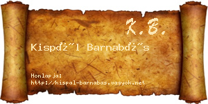 Kispál Barnabás névjegykártya