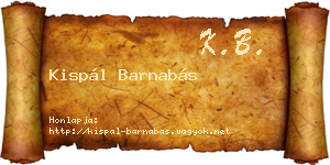 Kispál Barnabás névjegykártya