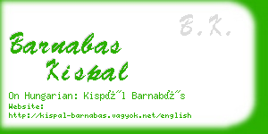 barnabas kispal business card